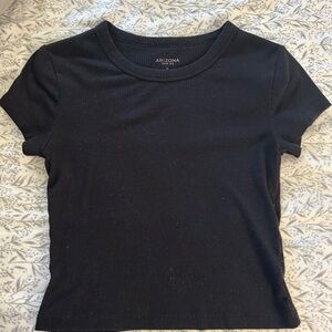Arizona Jean Company Women's Black Ribbed Top (Fitted)